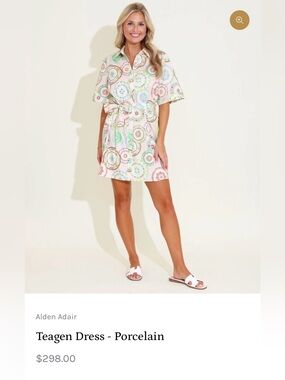 Alden Adair Teagen Shirt Dress in Porcelain - Size M - NWT - $298